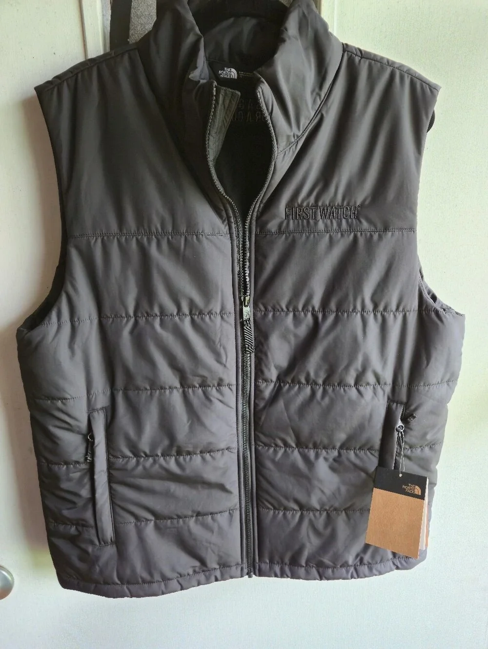 The North Face Men’s Black Quilted Vest W/Monogram